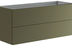 Mobile da bagno sotto lavabo Opera verde laccato opaco L 119.5 x H 50 x P 45.5 cm 2 cassetti, lavabo non incluso