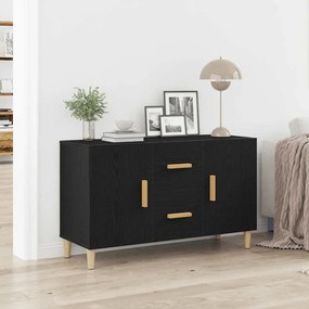 Credenza Rovere Nero 100x36x60 Cm İn Legno Multistrato /