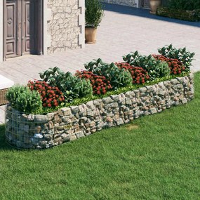 Gabbione Con Letto Rialzato İn Ferro Zincato 400x100x50 Cm /