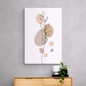 Stampa su tela – Foglia minimalista su sfondo bianco No2