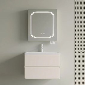 Mobile bagno 60 cm lavabo integrato e specchio contenitore | KAM-SM60 - KAMALU