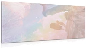 Quadro su tela – Riflesso delle foglie pastello