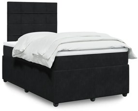 Giroletto A Molle Con Materasso Nero 120x200 Cm İn Velluto /