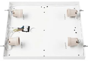 Plafoniera NATURAL SQUARE 4xE27/15W/230V 39x39 cm pino/nero