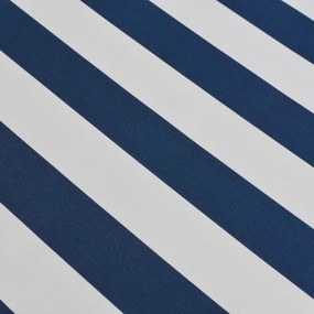 Tenda da Sole Pieghevole Manuale 450 cm Blu/Bianca