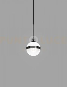 Peggy sospensione bianco lucido nero lucido 1 luce attacco e14