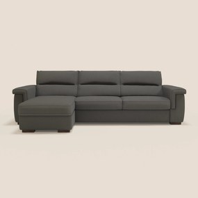Magnolia divano letto angolare con Penisola Contenitore - Materasso H18 cm in tessuto smacchiabile T05 antracite