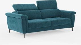 Capri divano letto di design con piedini alti - poggiatesta reclinabili in raffinato tessuto effetto velluto smacchiabile T30