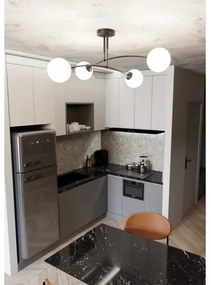 Lampadario a sospensione con supporto rigido PREGOS 4xE14/10W/230V nero