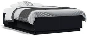 Giroletto Con Luci Led Nero 120x190 Cm İn Legno Multistrato /