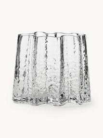 Vaso in vetro soffiato con superficie strutturata Gry, alt. 19 cm