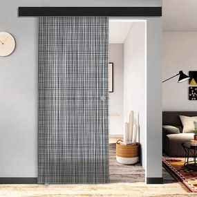 Porta scorrevole Canapa in vetro multicolore, L 88 x H 215 cm, con binario Atelier nero Sinistra