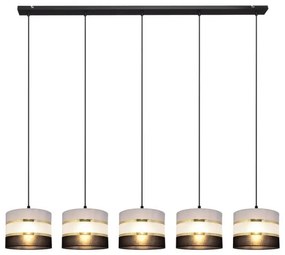 Lampadario a sospensione con filo HELEN 5xE27/15W/230V nero/grigio/oro