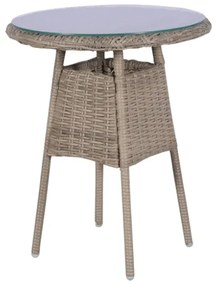 Set da Bistro 3 pz con Cuscini in Polyrattan Marrone