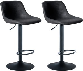 Set 2 Sgabelli Bar Loft İn Tessuto/velluto/ecopelle / Schwarz / Kunstleder