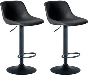 Set 2 Sgabelli Bar Loft İn Tessuto/velluto/ecopelle / Schwarz / Kunstleder