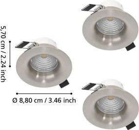 Eglo 902279 - Set da 3 faretti LED dimmerabili SALICETO, LED/4,8W/230V, Ø 8,8 cm, cromo