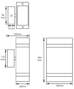 Applique da esterno LITEK 2xGU10/30W/230V IP44 nero