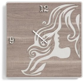 Orologio da parete moderno 50X50 WOMAN in legno laminato TRS