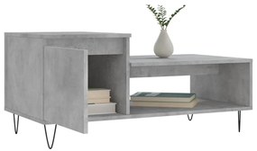 Tavolino salotto grigio cemento 100x50x45 cm legno multistrato