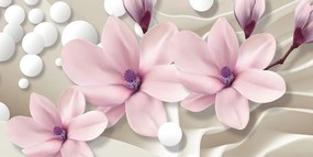 Stampa su tela – Magnolia su sfondo astratto