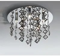 Outlet plafoniera illuminando galassia p g9 led 5 luci lampada soffitto cristalli quadrati trasparenti moderna interno