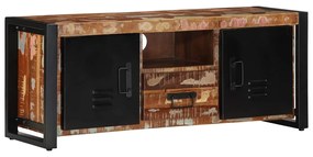 Mobile Porta Tv 100x30x40 Cm İn Legno Massello Di Recupero /