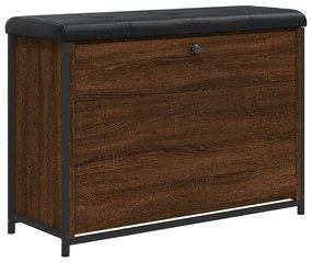 Panca portascarpe cassetto ribaltabile rovere marrone 82x32x56
