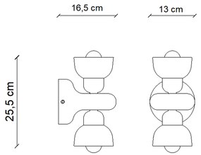 Applique Vintage Decò Berimbau Ceramica Verde Salvia 2 Luci E14
