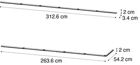 Sistema a binario moderno nero monofase 300 cm - Iconic