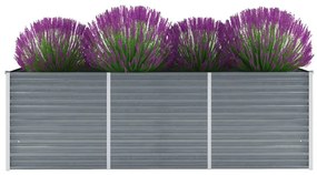 Letto Rialzato Da Giardino Acciaio Zincato 240x80x77 Cm Grigio /