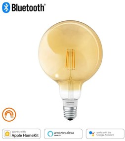 Lampadina smart SMT208599BT, LED filamento, E27 globo, metallo oro, luce calda, 6W= 600LM (equiv 55 W), 300° dimmerabile, LEDVANCE