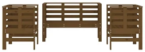 Set salotto da giardino 3 pz miele in legno massello di pino
