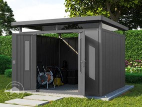 PRIMEYARD Casetta da giardino 298x298 cm, antracite - (GFPV00907)