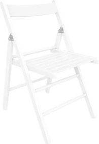 Sedia pieghevole in legno colorata BIANCO 1 PEZZO