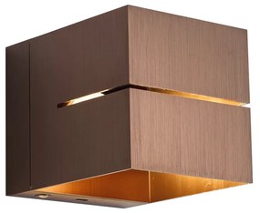 Lampada da parete moderna bronzo scuro con LED e dimmer touch ricaricabile - Joris Groove