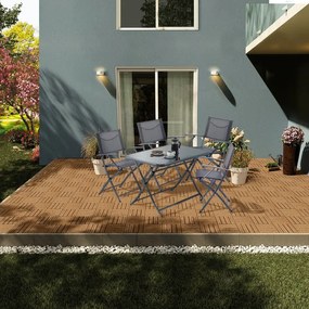 Set tavolo e sedie Emys NATERIAL in acciaio antracite per 4 persone