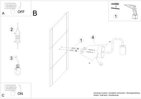 Sollux SL.1445 - Applique VECTOR 1xE27/15W/230V nero