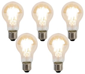 Set di 5 Lampadina LED E27 dimmerabile in kelvin A60 goldline 8W 806 lm 2000-2700K