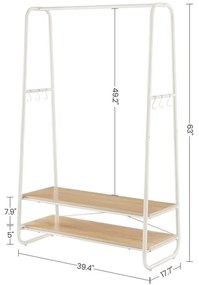 Appendiabiti a piantana LINEA bianco/marrone