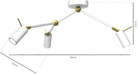 Faretto IRIS 3xGU10/MR11/40W/230V bianco/oro