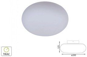 Applique Lampada Led Da Parete o Plafoniera Da Soffitto Moderna 12W Rotonda Diametro 200mm 3000K Dimmerabile Triac Dimmer SKU-40041