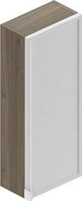 Pensile bagno Quadra rovere cotto/bianco opaco in vetro, 1 anta apertura da destra e sinistra P 16 x L 30 x H 75 cm