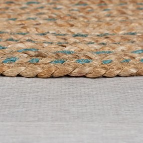 Tappeto rotondo in juta colore blu-naturale ø 180 cm Capri - Flair Rugs