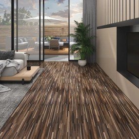 Listoni Pavimento Pvc 5,02 M² 2mm Autoadesivi Marrone A Strisce /