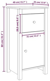 Credenze 2 pz Miele 40x35x80 cm in Legno Massello di Pino