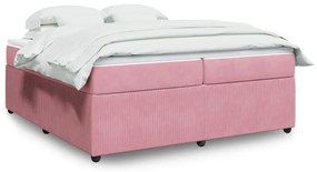 Giroletto A Molle Con Materasso Rosa 200x200 Cm İn Velluto /