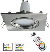 Faretto silver quadrato incasso 80mm LED GU10 RGBW luce colorata centro estetico