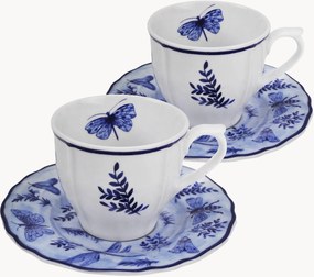 Set tazzine da caffè e piattini in ceramica Sonia, set da 4