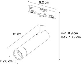 Faretto moderno beige e nero per sistema binario monofase - Slimline Uzzy
